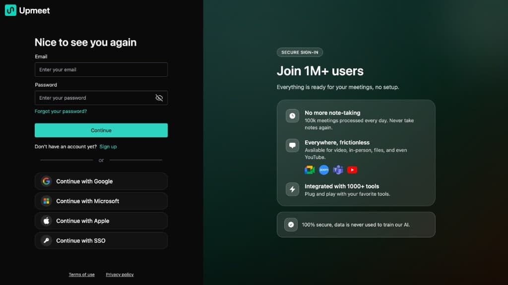 Upmeet Login